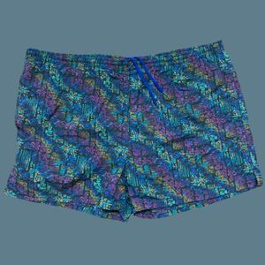 Fremantle Vintage 80s Big & Tall Swimming Trunks Shorts Multicolor Men's Size XL